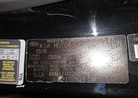 2016 Kia Forte Lx from USA, damaged, VIN KNAFK4A61G5617139